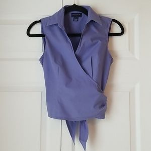 Ann Taylor blue wrap tank top